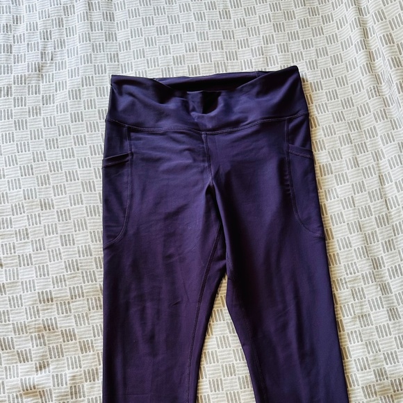 Old Navy Active Power Soft High Rise Leggings Go Dry Purple With Pockets - Picture 6 of 8